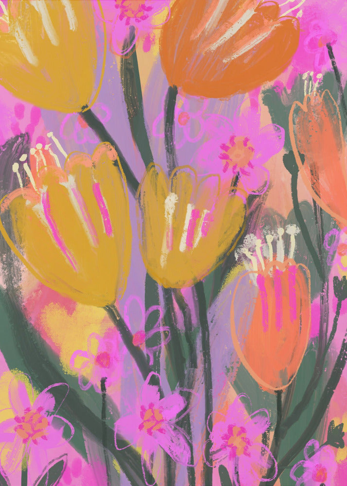 Vibrant Petal Dance | Canvas