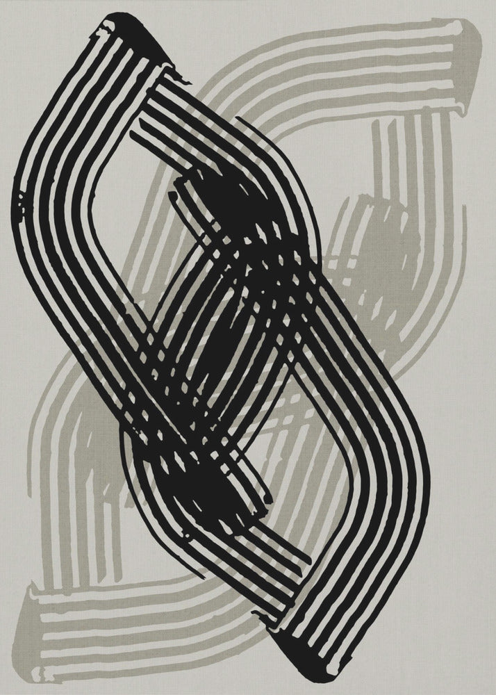 Abstract Curves in Black and Grey | Poster