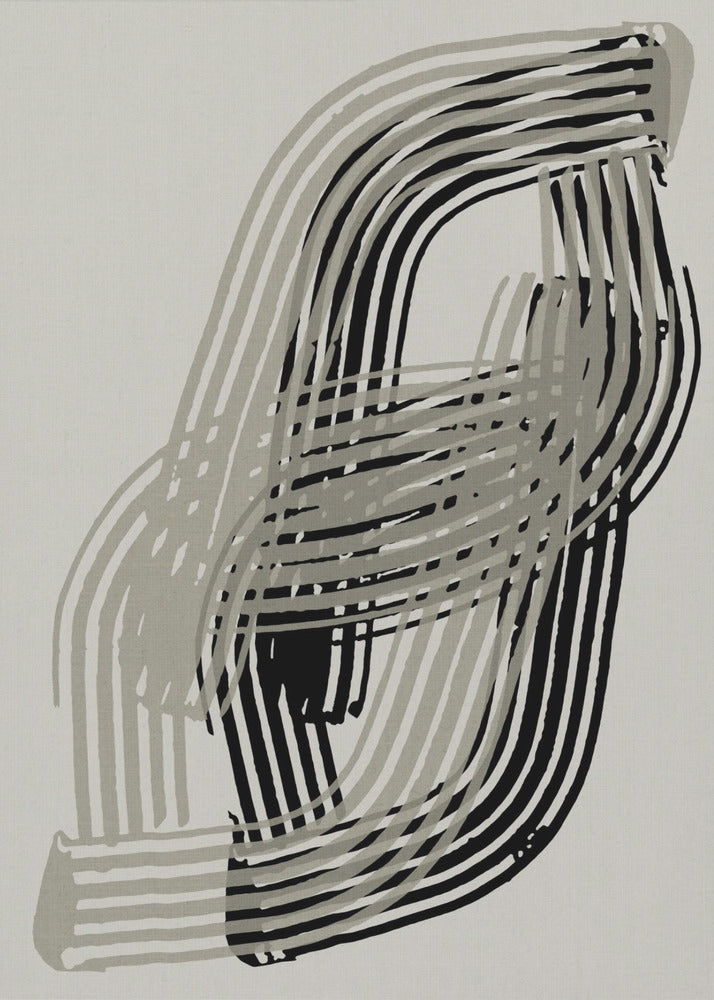 Abstract Curves in Grey and Black | Poster